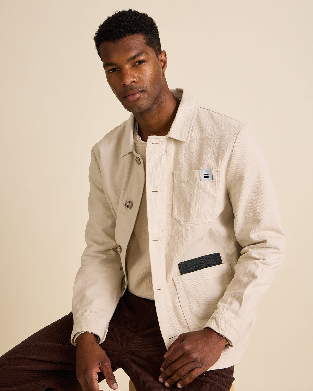 Denim-Worker-Jacke Off White