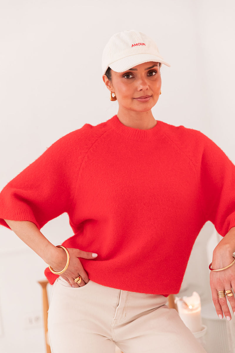 HONORINE Rouge - Pull Laine