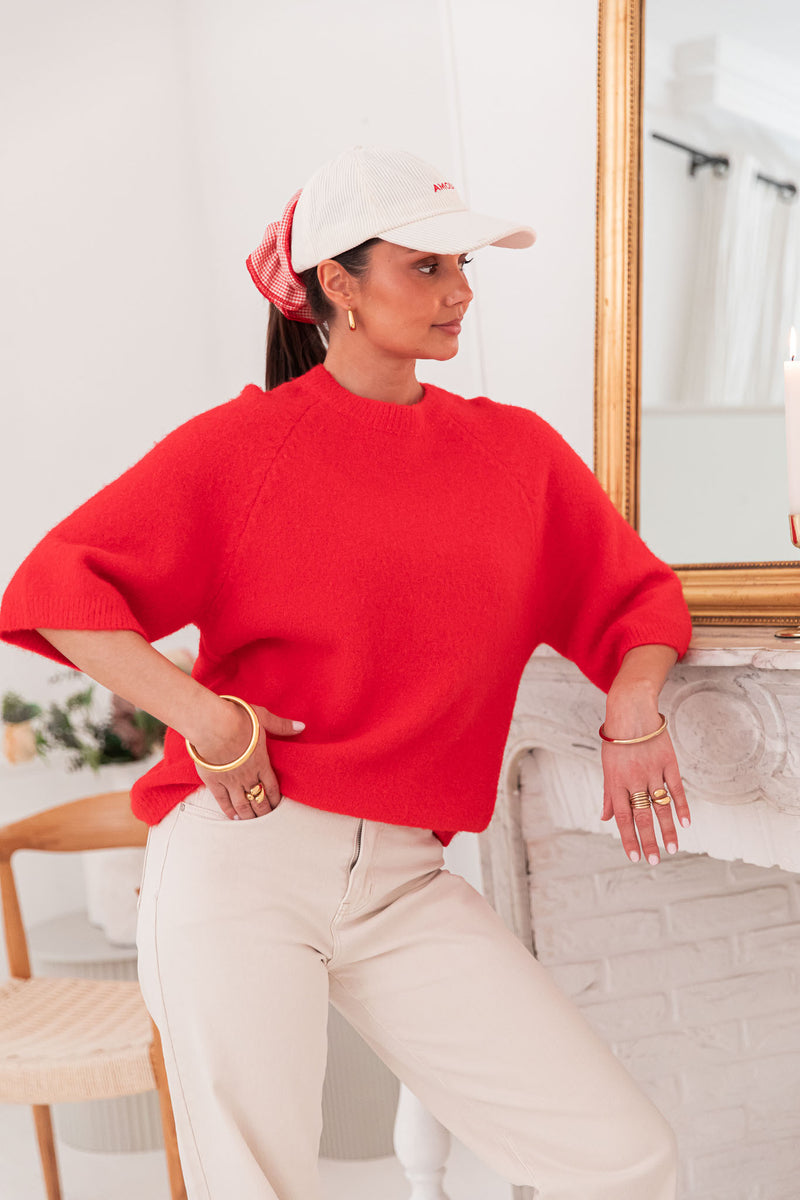 HONORINE Rouge - Pull Laine