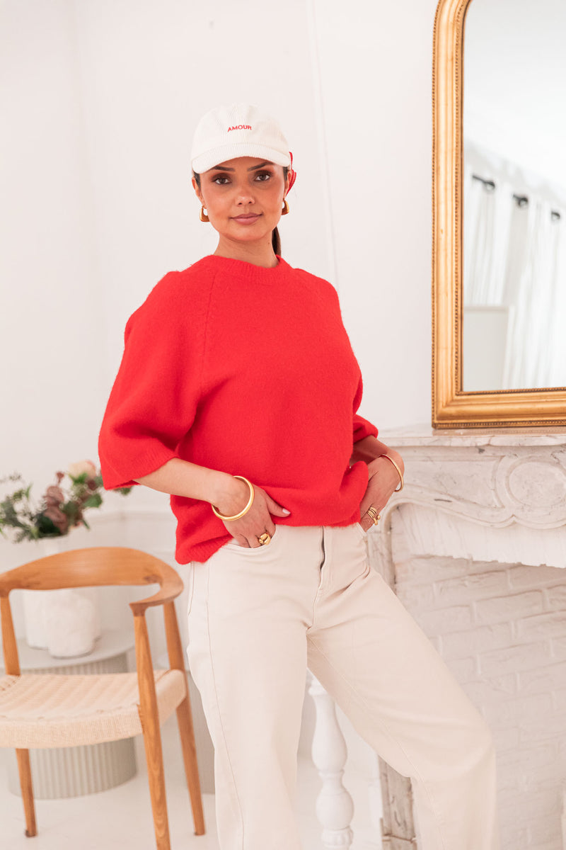 HONORINE Rouge - Pull Laine