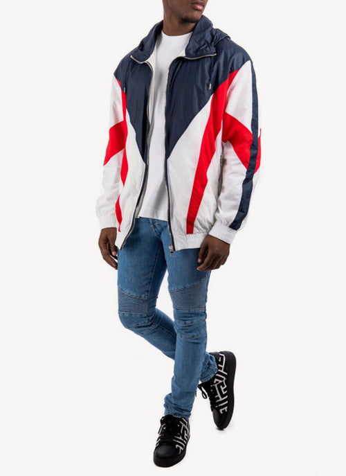 Balmain - Veste Nylon - Bleu Marine Blanc Rouge - Homme