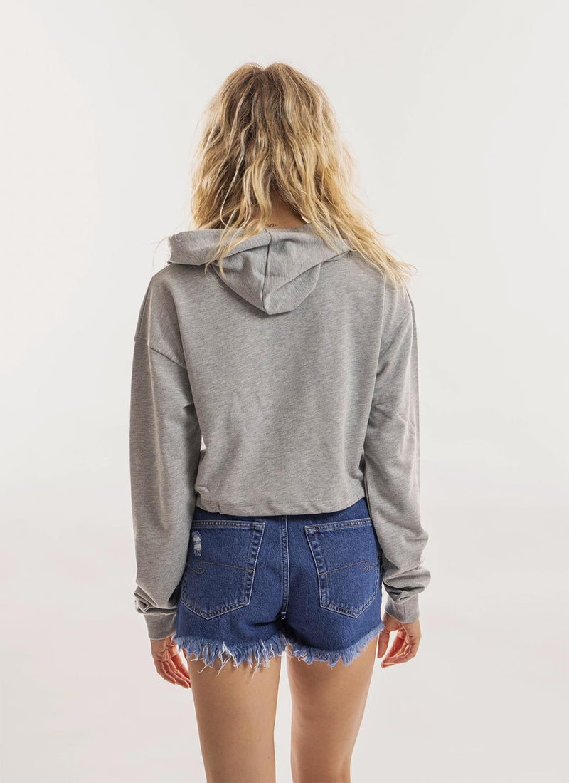 Lee Cooper - Hoodie Cropped Logo - Grau - Femme