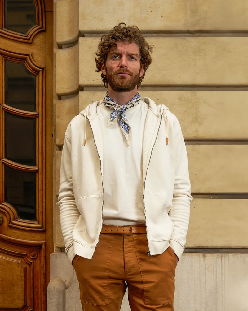 hoodie zippé blanc - look