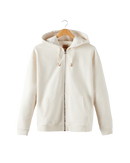 hoodie zippé blanc en molleton - packshot