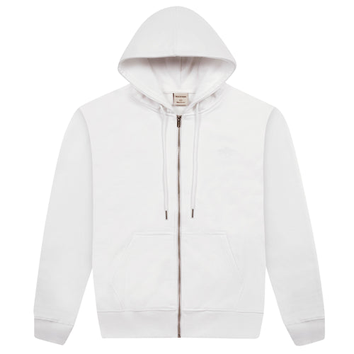 Le Hoodie Zippé Blanc