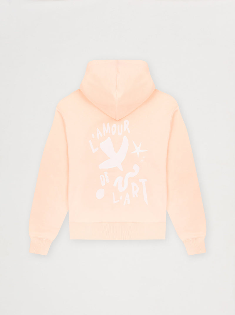 Sweat capuche unisexe FRESQUE abricot