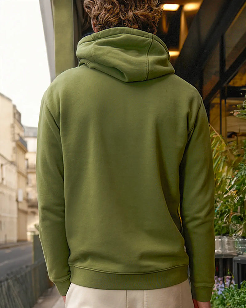 hoodie vert en molleton - dos