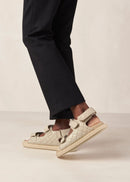Hook-Loop Cream Leather Sandals Sandals ALOHAS