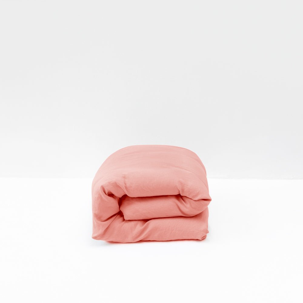 Housse De Couette - En Lin Lavé 190G/M² - Vieux Rose