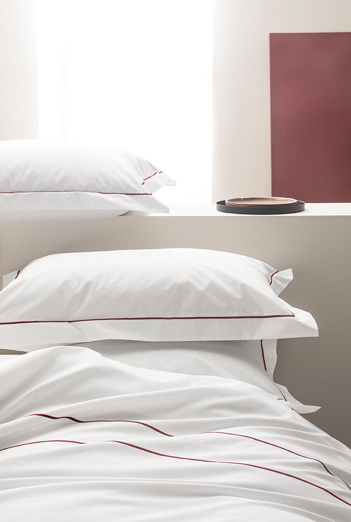 Set De 2 Taies D'Oreillers - 100% Percale De Coton Bourdon - 11 Coloris
