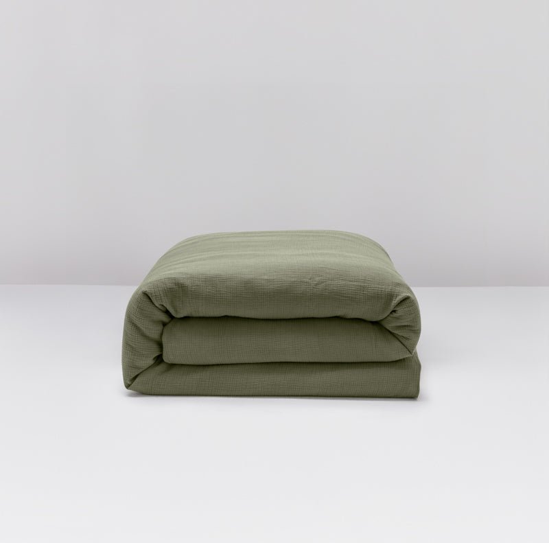 Comforter Cover - Cotton Gauze - Forest Green