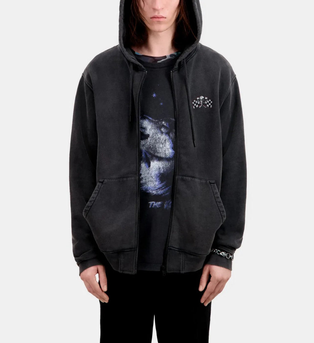 The Kooples - Sweat Hoodie Avec Print Skull And Flag - Homme
