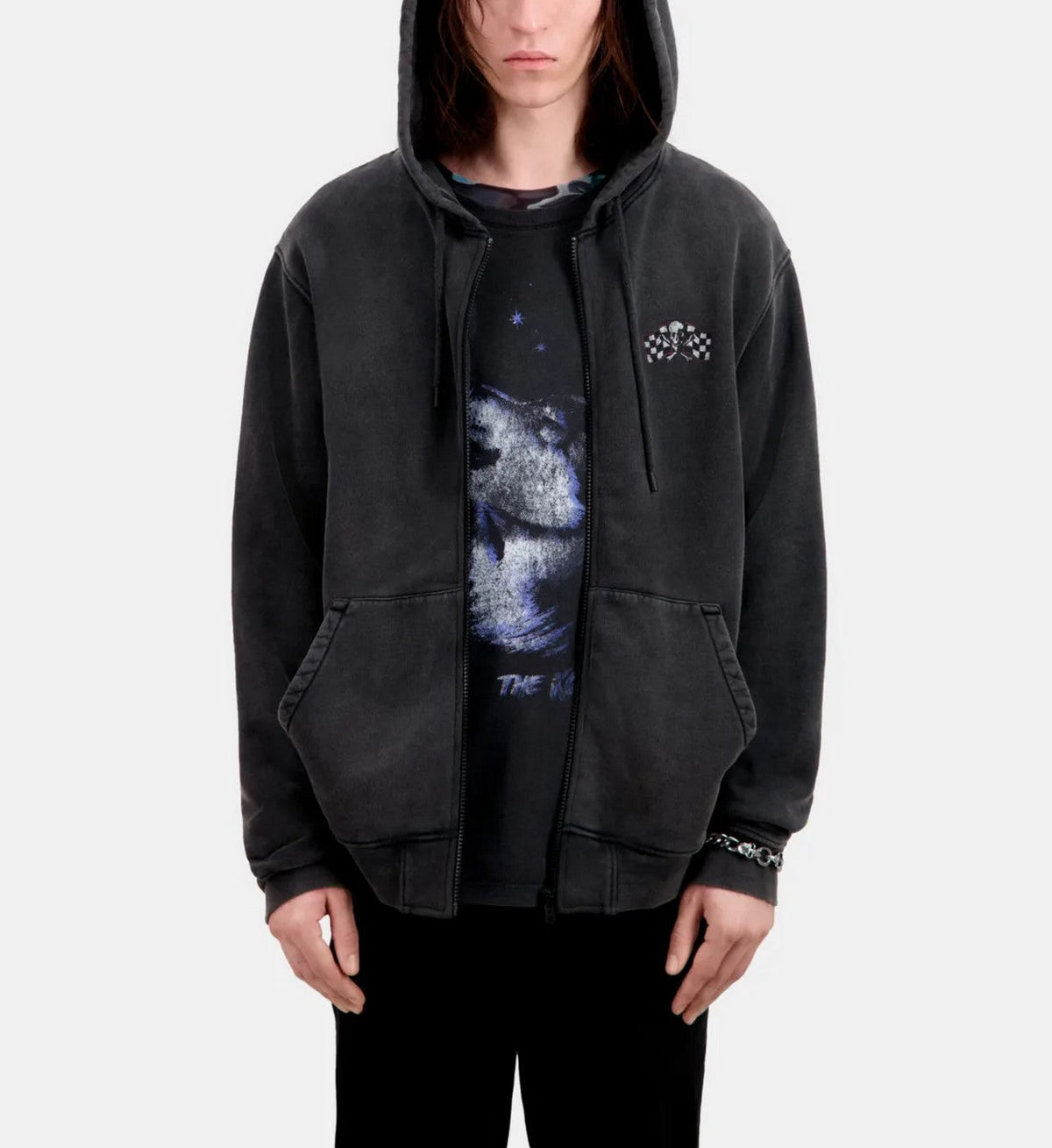 The Kooples - Sweat Hoodie Avec Print Skull And Flag - Homme