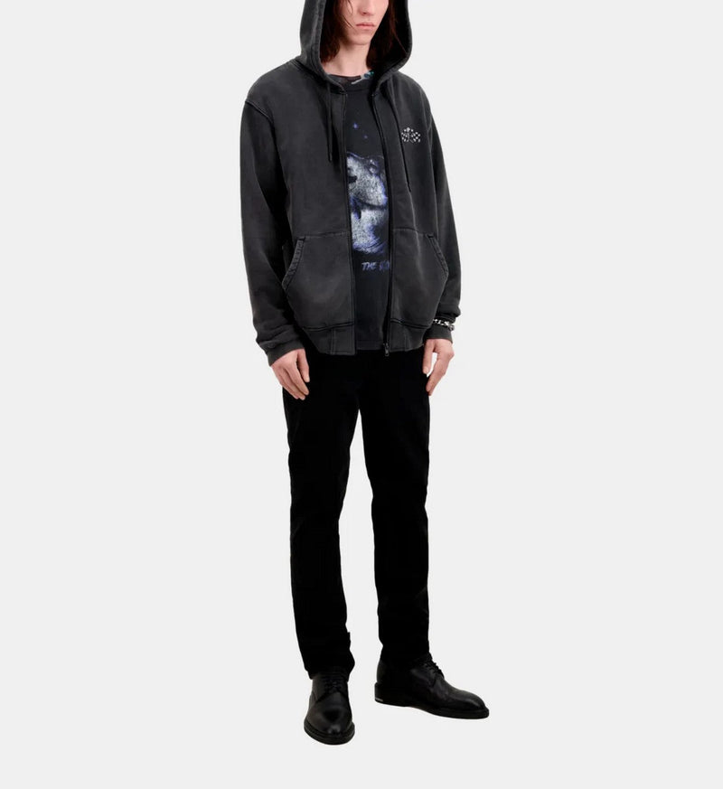 Sweat Hoodie Avec Print Skull And Flag - Homme