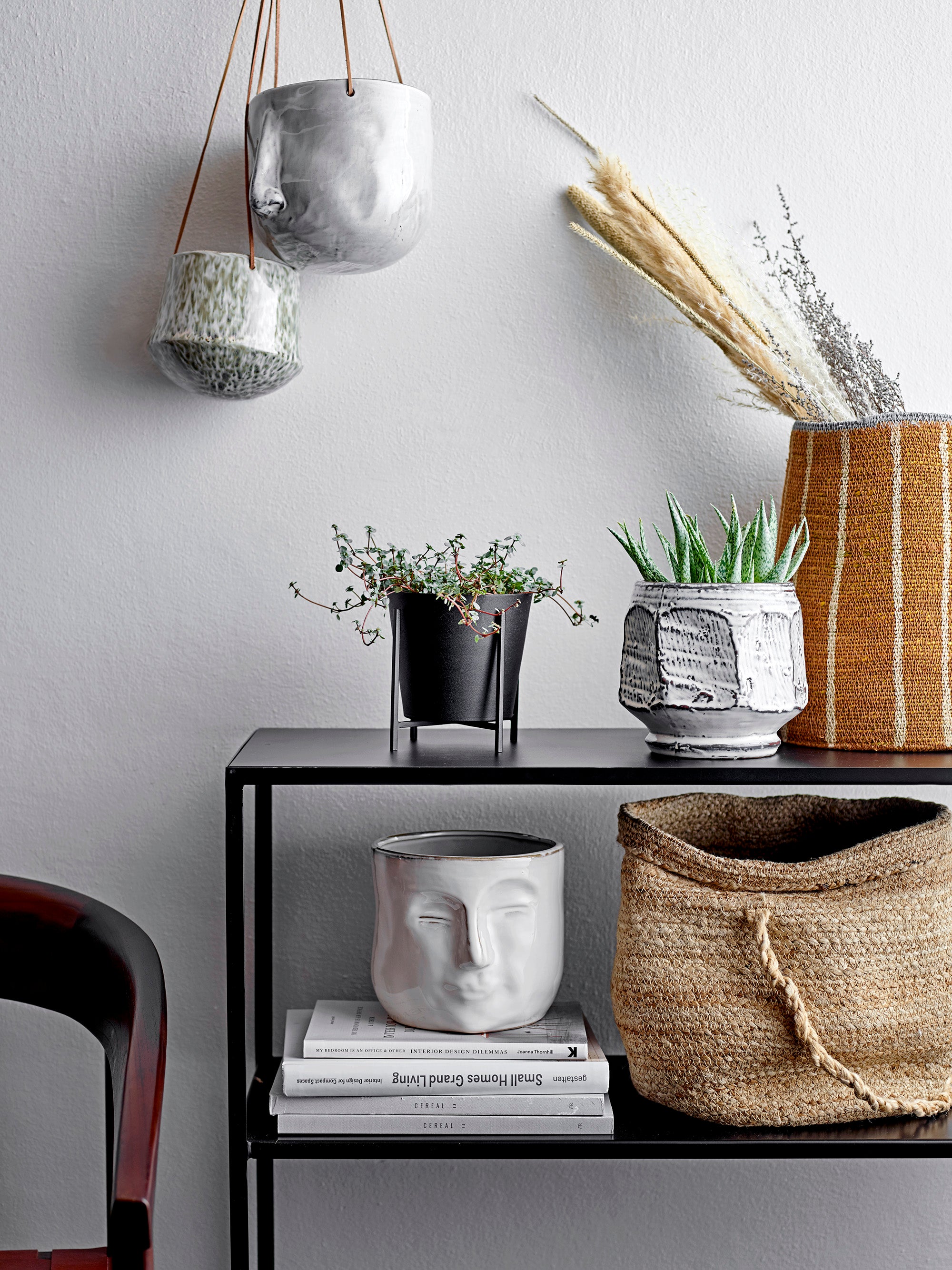 Ileana - Hanging Plant Pot - Grey - Stoneware