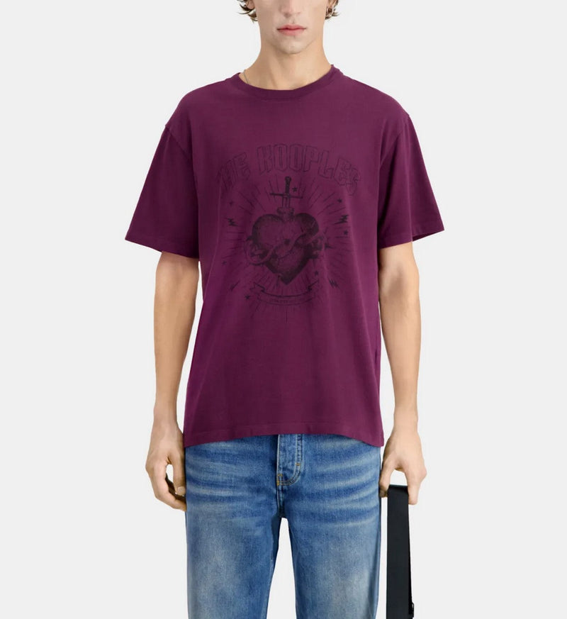 T-Shirt Manches Courtes Avec Print Coeur - Homme