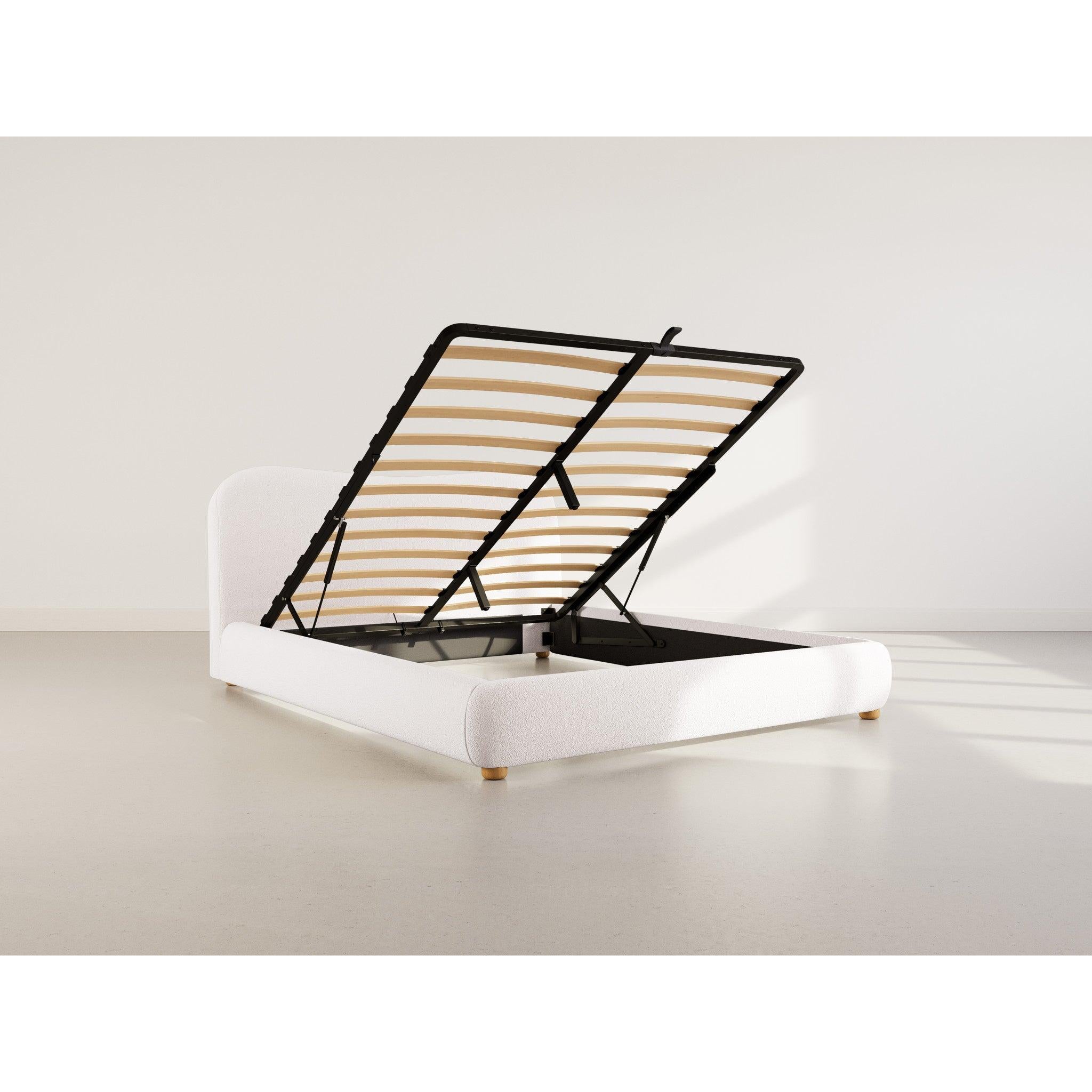 Hugo - Cama Canapé - 200 Cm - Tejido Borreguito - Beis