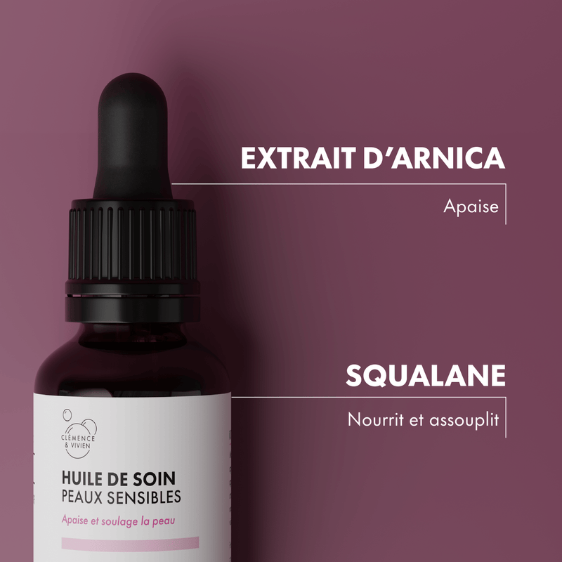 Huile de soin peaux sensibles - Clémence & Vivien