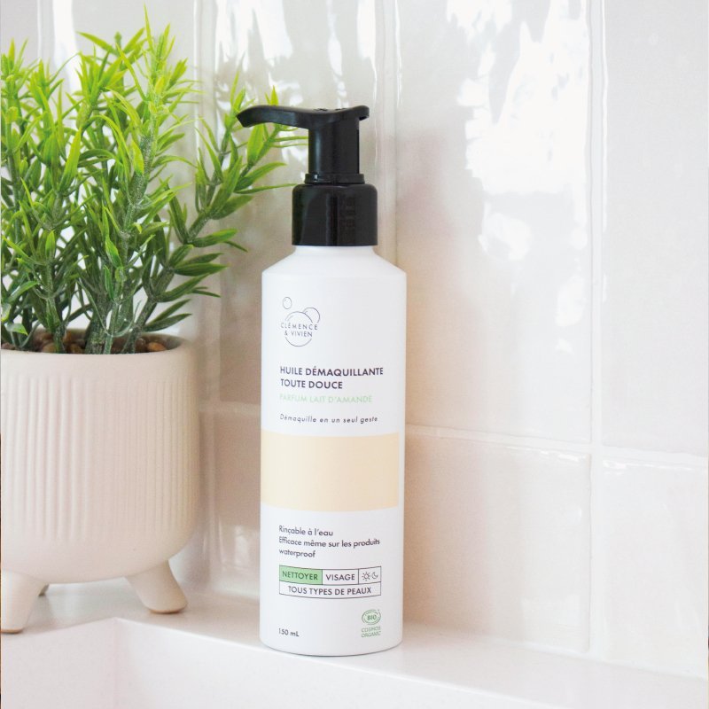 Huile démaquillante toute douce parfum lait d'amande 150 ml - Clémence & Vivien