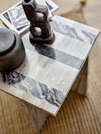 Clea - Side Table - Brown - Marble