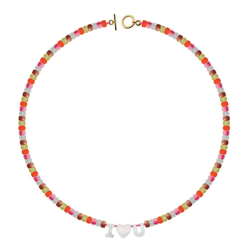 Collier Pony Perles Et Nacre - Je T'Aime