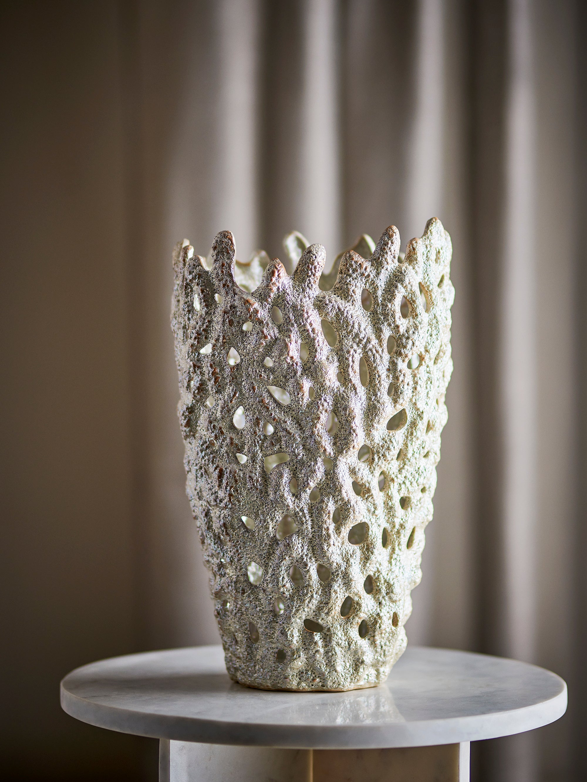 Eunice - Vase Déco - Blanc - Grès