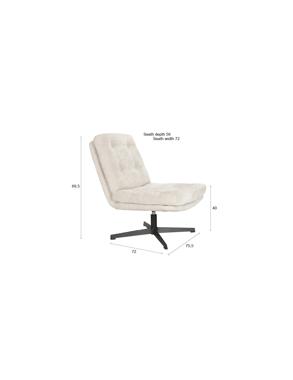 Kai - Lounge Chair - Polyester - Off-White