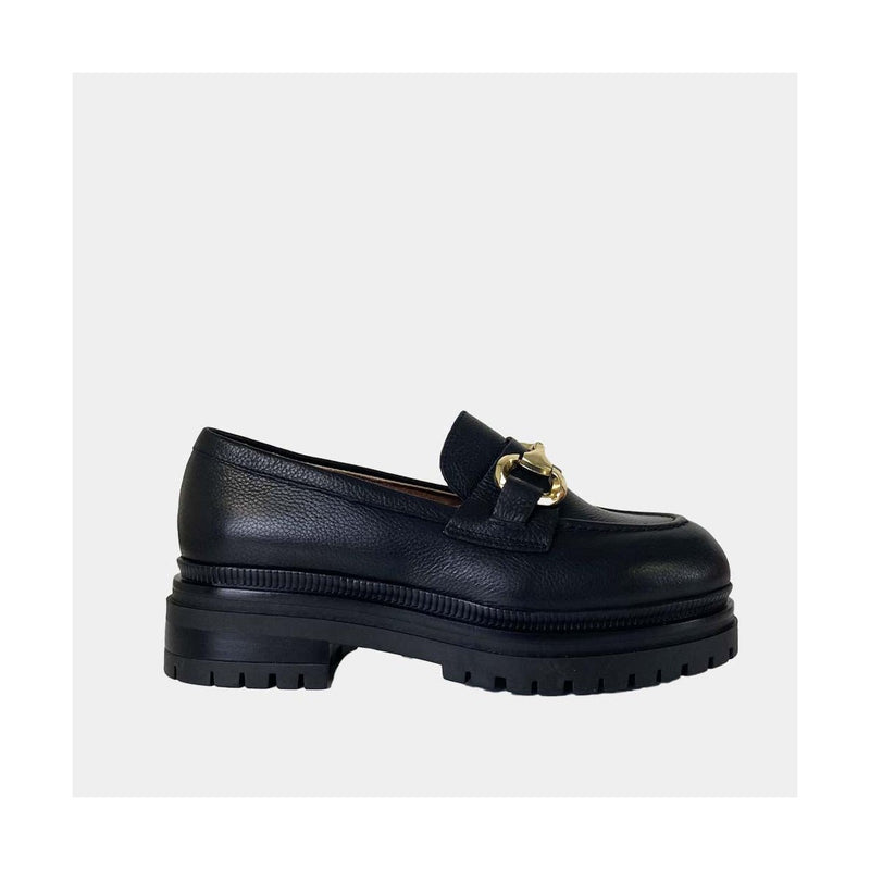 Mocassins Clio Tuil Ideal Annika - Cuir Grainé Noir