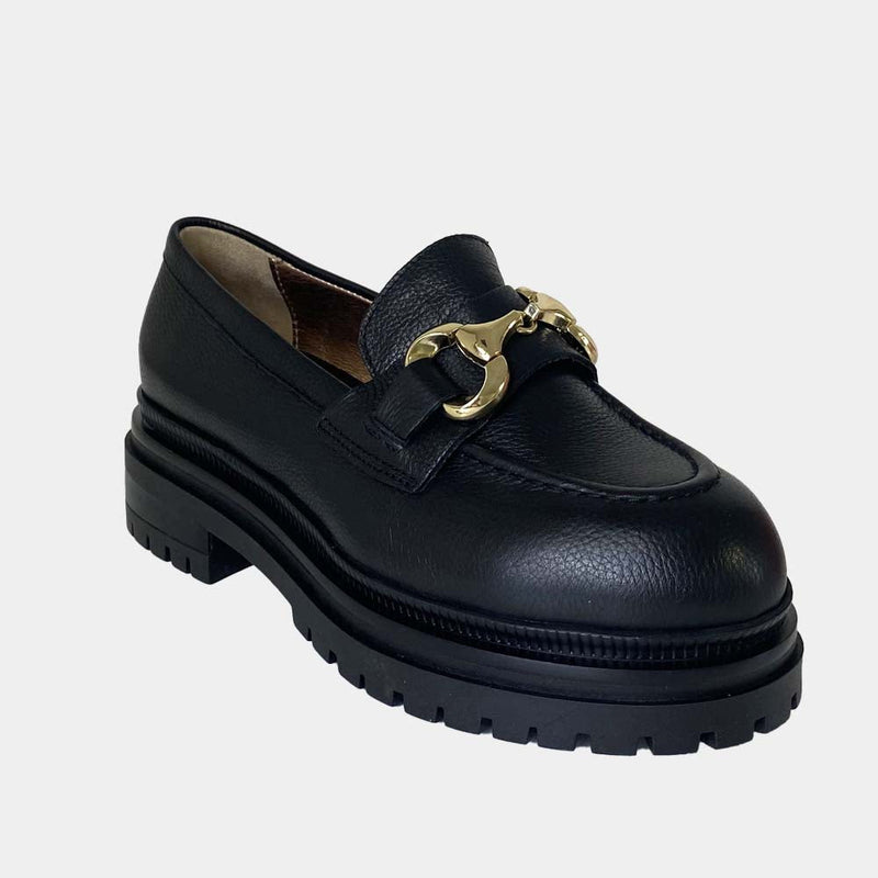 Mocassins Clio Tuil Ideal Annika - Cuir Grainé Noir