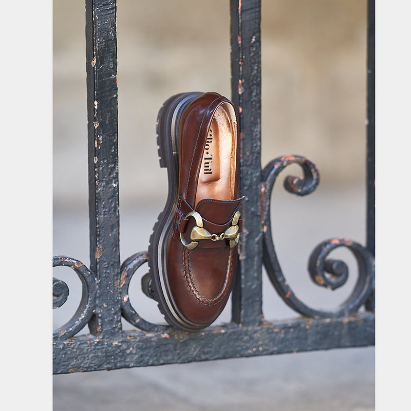 Mocassins Clio Tuil Idole - Cuir Ciré Marron