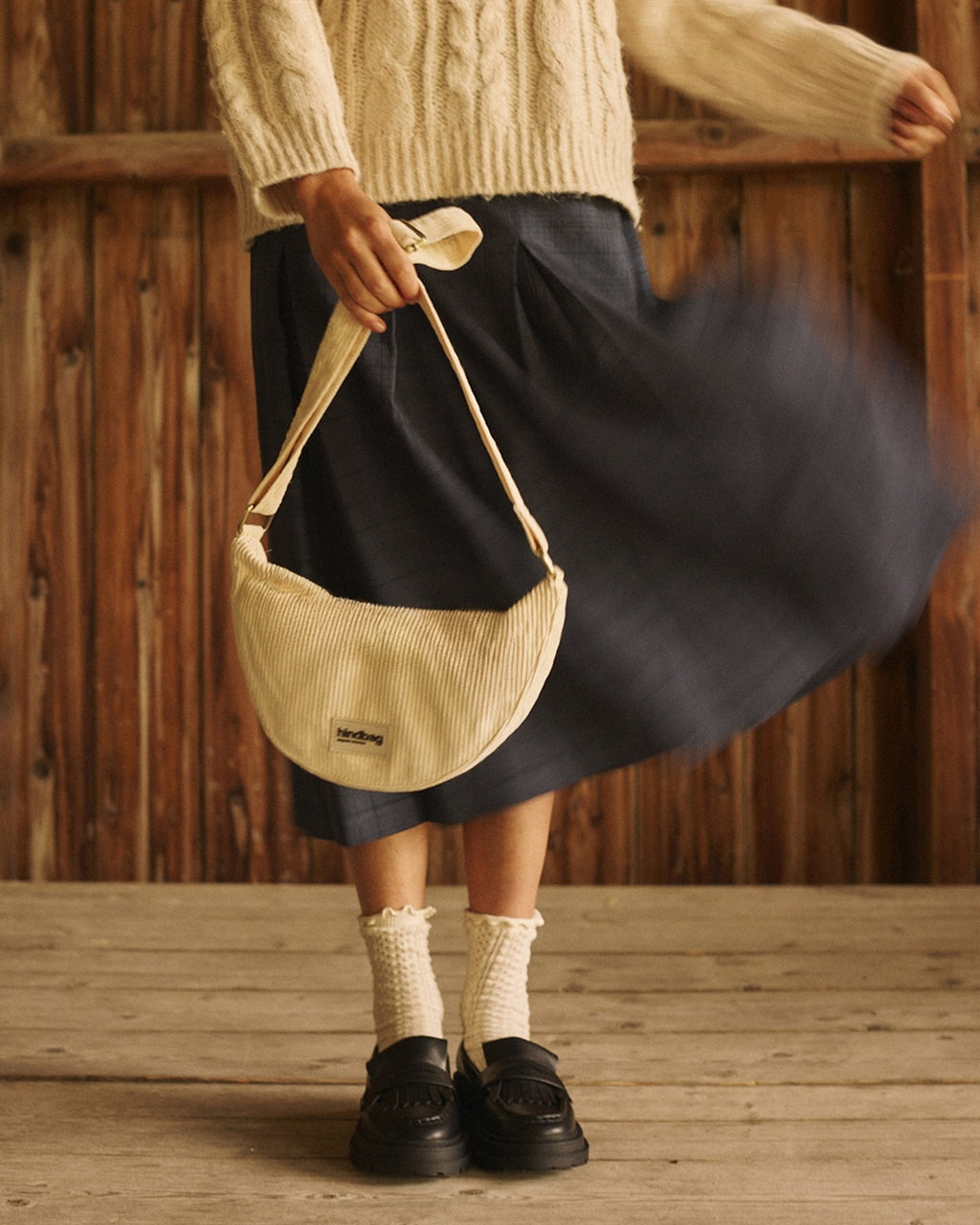 Sac Banane Andrea - Velours Beige