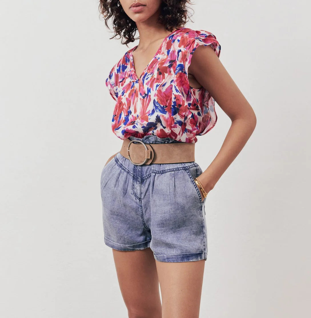 IKKS - Top holgado con estampado floral Flash reciclado - Hortensia