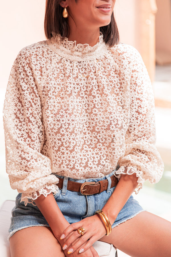 ILLÉA Ecru - Lace Blouse