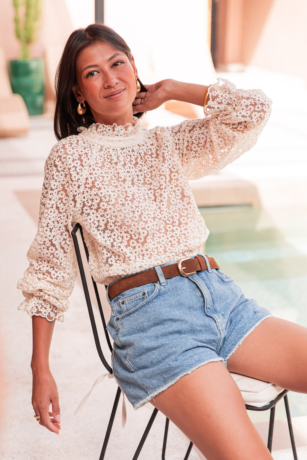 ILLÉA Ecru - Lace Blouse