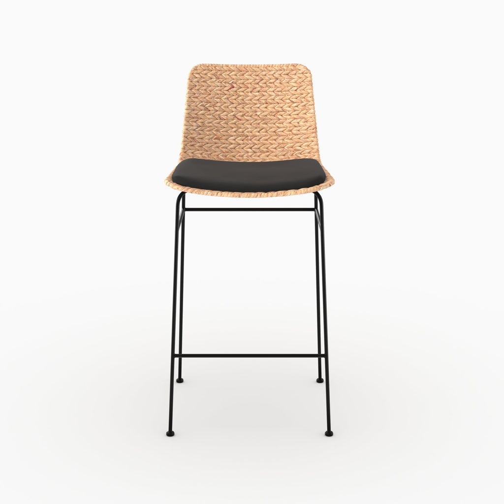 Faro - Set of 2 Central Island Chairs in Natural and Black Material