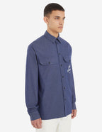 Café Chambray Shirt - Navy