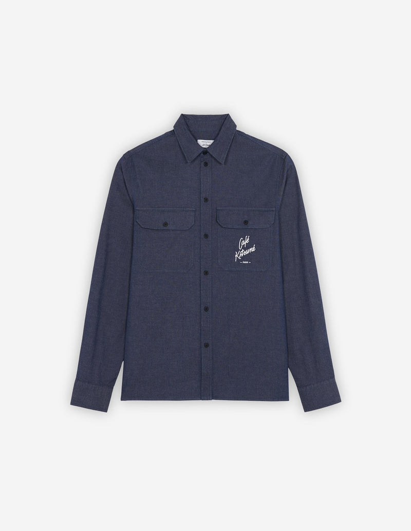 Café Kitsuné - Camisa Café Chambray - Azul Marino