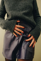 Celeste Vinyl Skirt Plum