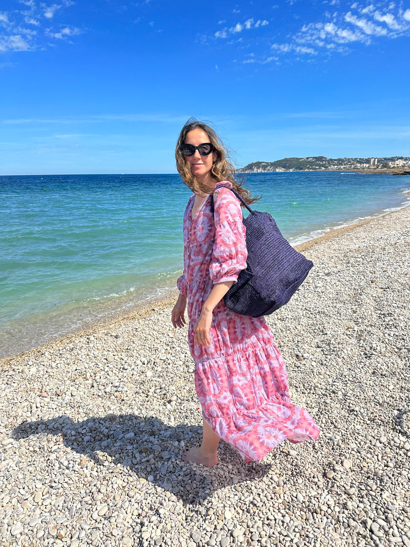 Sac Paula Raphia Bleu