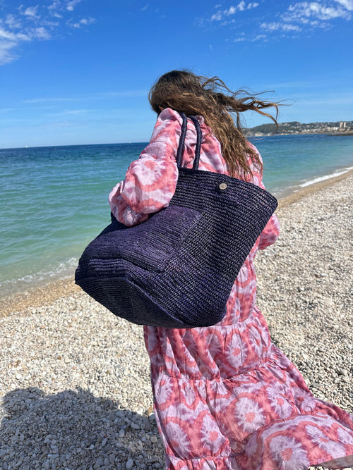 Sac Paula Raphia Bleu