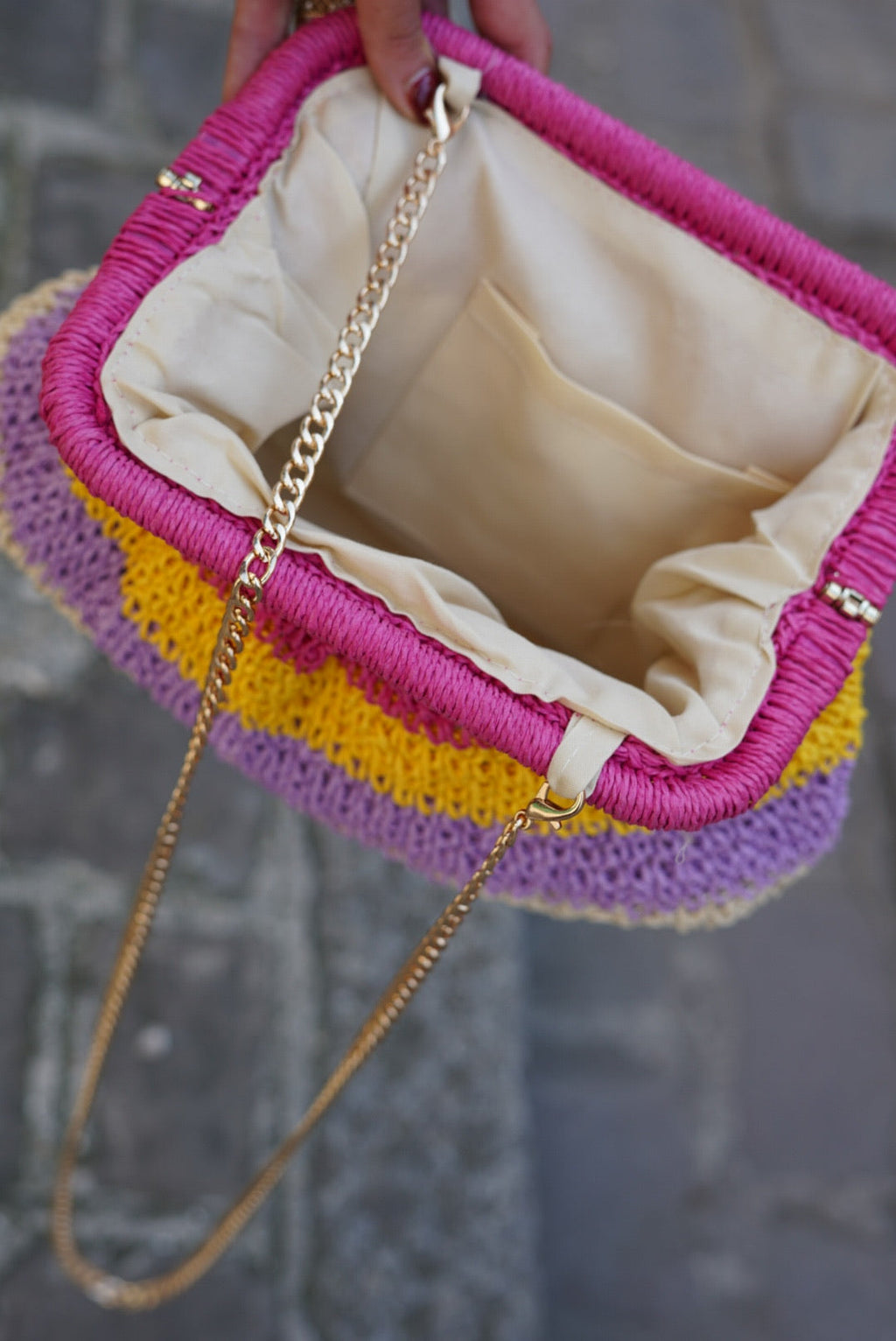 Pink Straw Bag