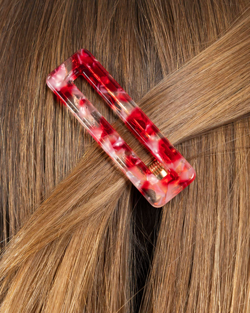 Barrette Rectangle - Rouge