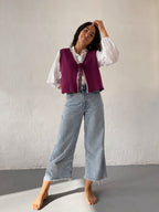 Gilet Maille Fuchsia
