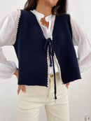 Gilet En Maille Marine