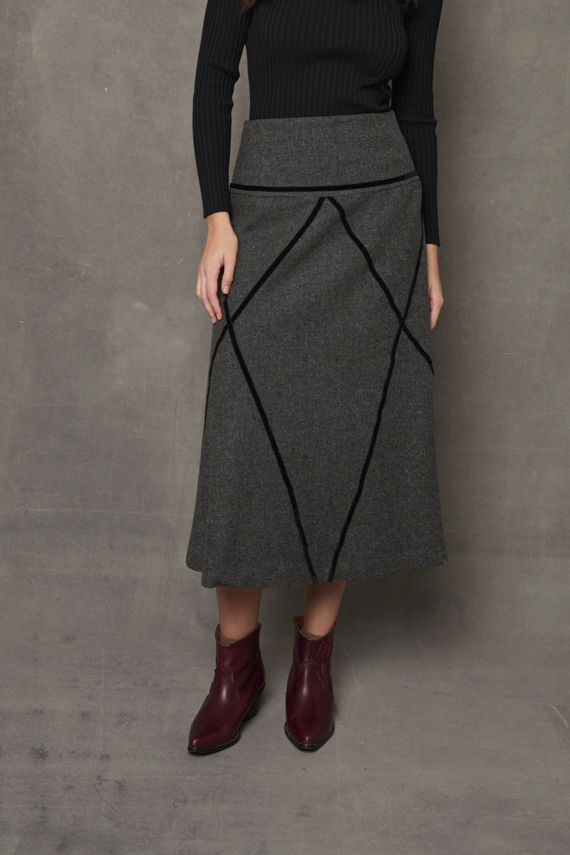 Jupe Losange Shetland Anthracite