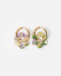 Boucles D'Oreilles Baby Fleurette - Vert Et Lavande