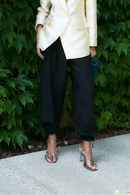 Pantalon Bouffant Froissé Noir