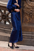 Jupe Biais Sequins Marine