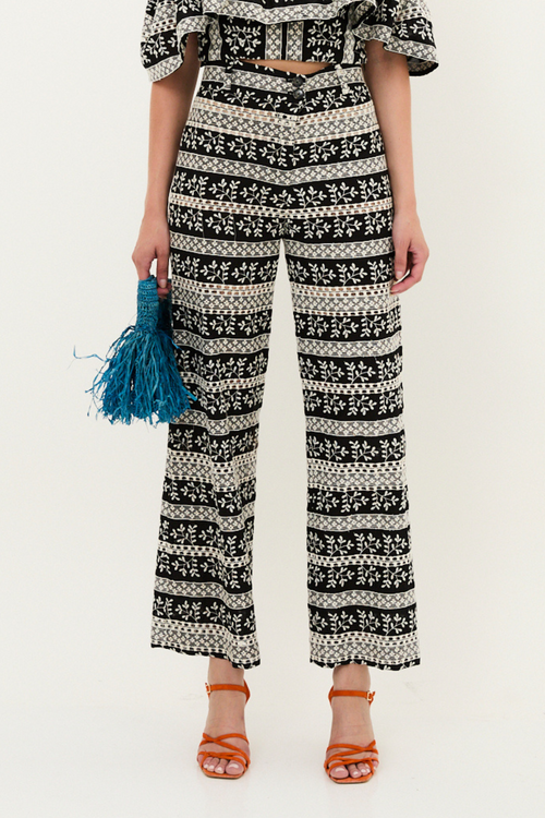 Pantalon Bruno Bordures Noir