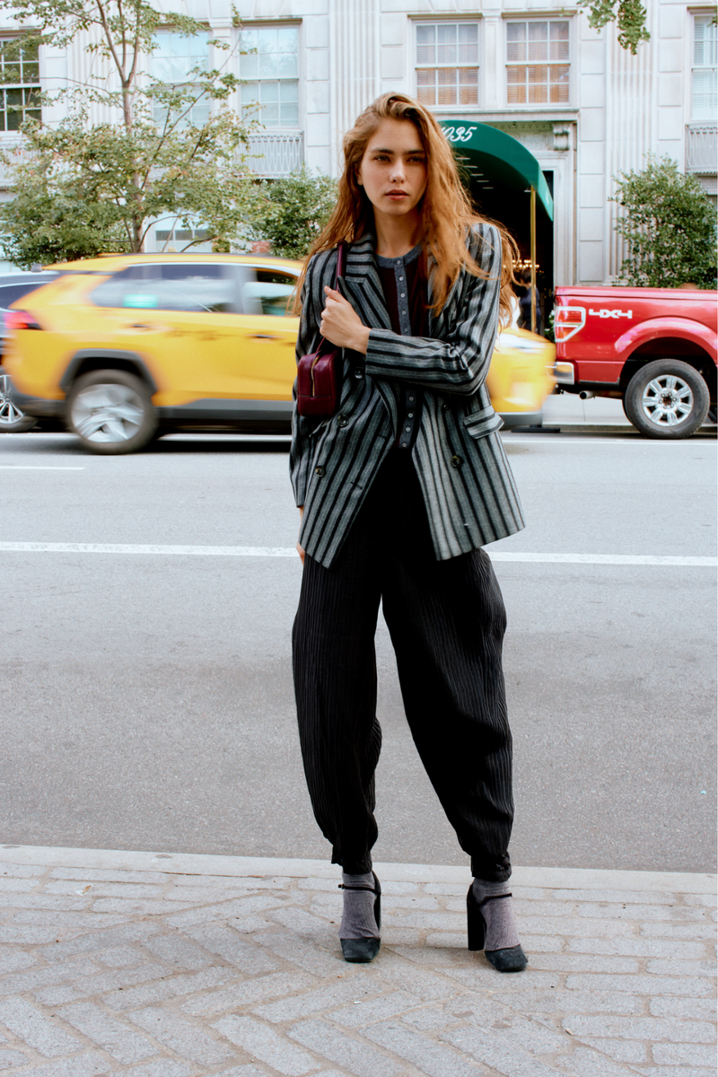 Pantalon Bouffant Froissé Noir